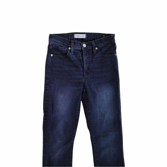 Madewell 9" HighโRise Skinny Jeans Dark Thread Wash Blue Stretchy Women Size 25 - Picture 3 of 9